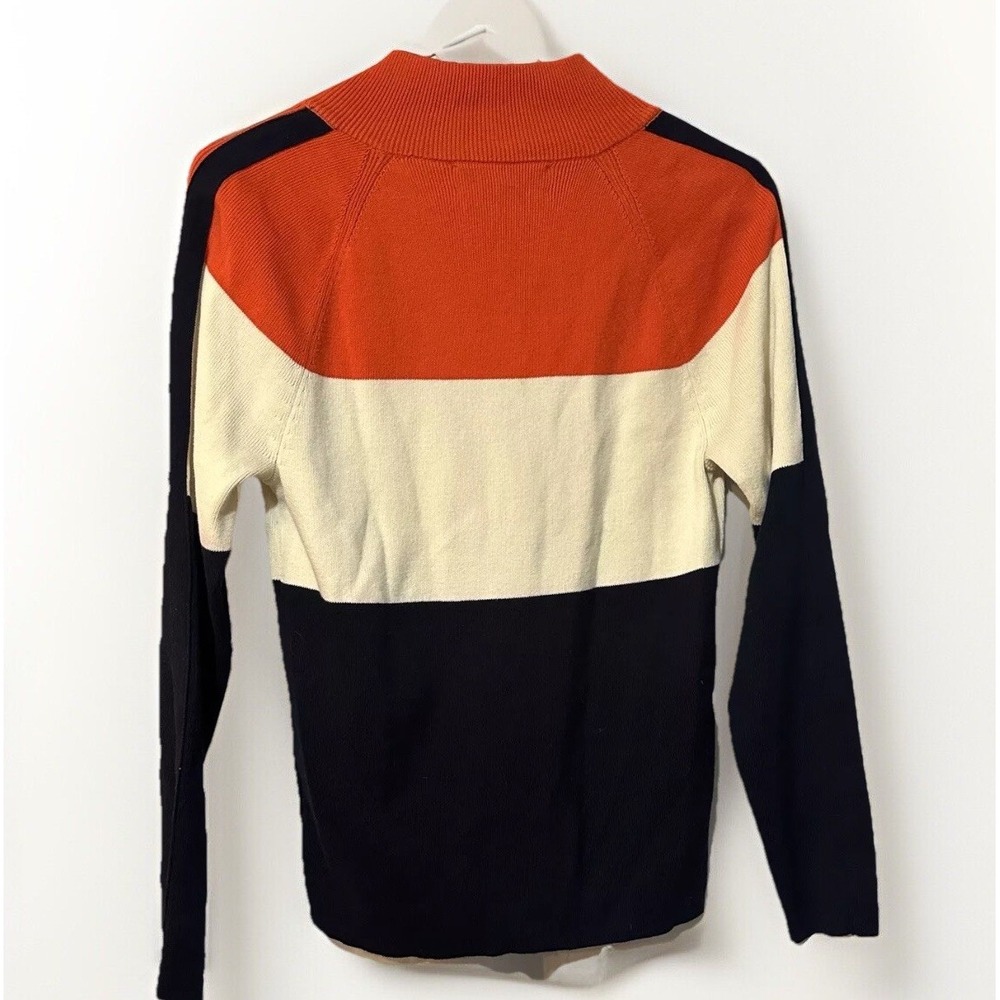 L-RL Ralph Lauren Sweater Women's Small Multicolor Long Sleeve‎ 1/4 Zip Pullover - Picture 5 of 5